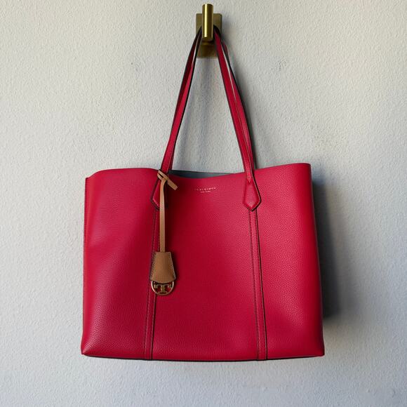 Tory Burch Perry Triple-Compartment Tote in Brilliant Red - Picture 2 of 9